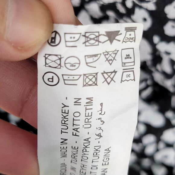 Zara Ruffle Viscose Ruched Mini Puff Sleeves Fit Flare Retro 70's Floral Dress - Picture 7 of 9